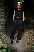 Black/Purple Metal Cargo Sweatpants