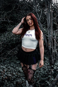 White/Purple Metal Crop Vest